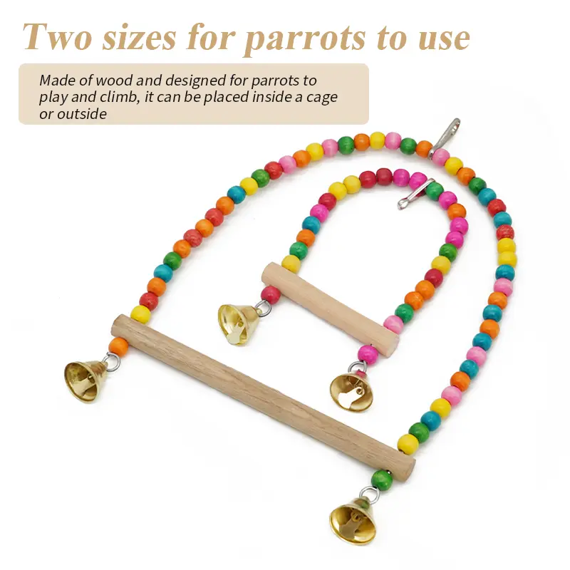 Colorful Bird Toy Parrot Swing Cage Stand Frame Cockatiel Budgie Hanging Hammock Bird Swing Parrot Stand Bird Cage Accessories
