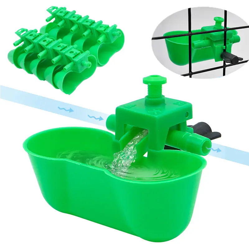 5pcs Chicken Water Bowls Poultry Water Dispenser Automatic Dual Cups Drinker Pigeon Cup Parrot Pigeon Bird Drinking Feed tool