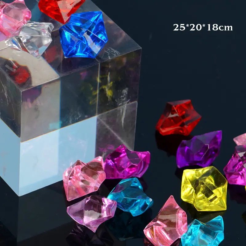 20pcs Acrylic Crystal Gem Stone Crushed Ice Rocks Aquarium Colorful Stone Fish Tank Vase Landscaping Decoration