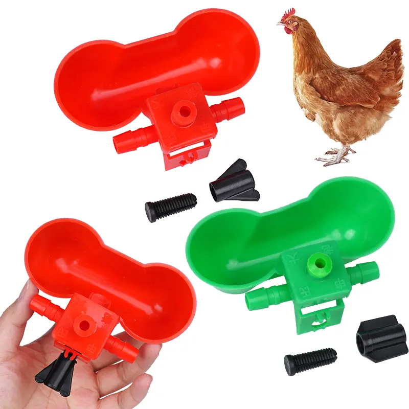 5pcs Chicken Water Bowls Poultry Water Dispenser Automatic Dual Cups Drinker Pigeon Cup Parrot Pigeon Bird Drinking Feed tool