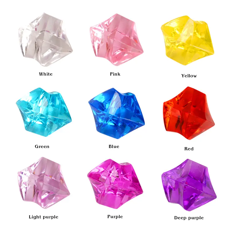 20pcs Acrylic Crystal Gem Stone Crushed Ice Rocks Aquarium Colorful Stone Fish Tank Vase Landscaping Decoration