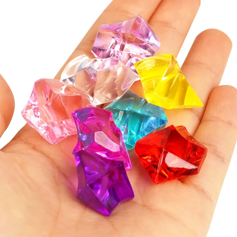 20pcs Acrylic Crystal Gem Stone Crushed Ice Rocks Aquarium Colorful Stone Fish Tank Vase Landscaping Decoration