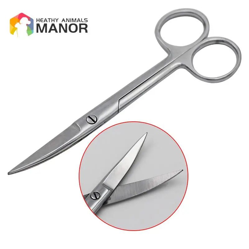 14/16/18Cm Animal Veterinary Vet Medical Stainless Steel Surgical Scissors Straight Curved Tip Scissors Farming Tools