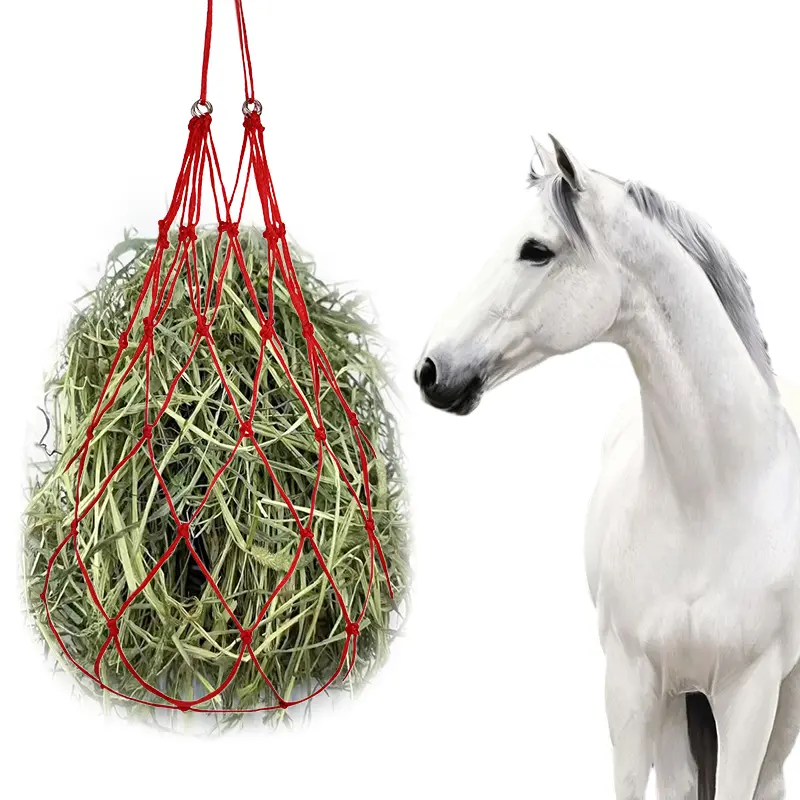 Haylage Net Durable Horse Small / Large Holed Hay Net Haynet Equipment Slow Feed Hay Feeder Net Bags For Horse