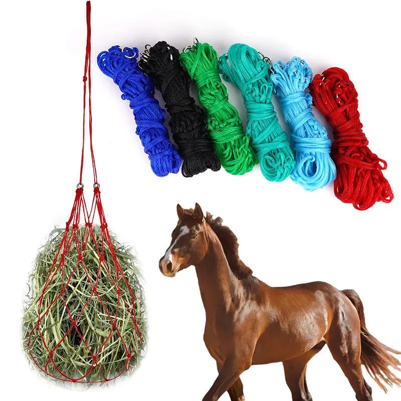 Haylage Net Durable Horse Small / Large Holed Hay Net Haynet Equipment Slow Feed Hay Feeder Net Bags For Horse