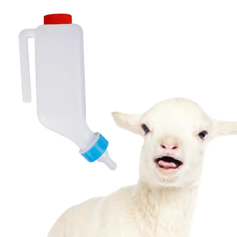 500Ml/800Ml Goat Milk Pot Feeding Baby Hanging Goats Lamb Feeding Device Small Animal Feed Bottle Silicone Nipple Milk Bottle