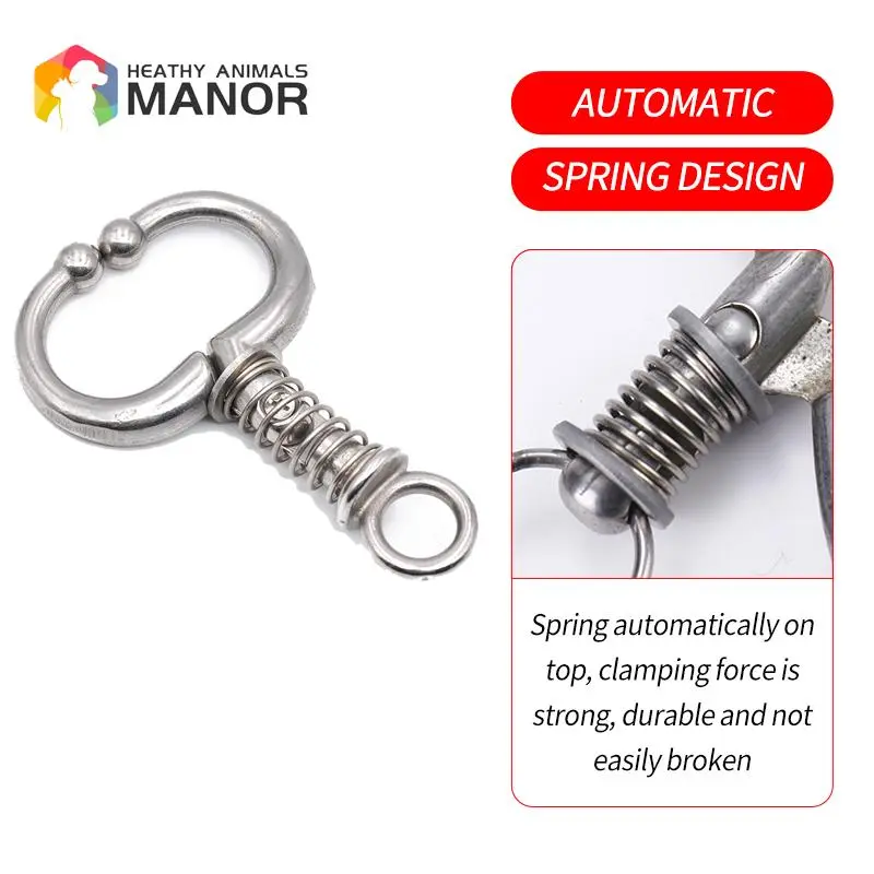 Cattle Nose Rings Stainless Steel Cattle Nose Clamp Bull Cow Spring Nose Farm Animal Supplies Cattle Nose Rings