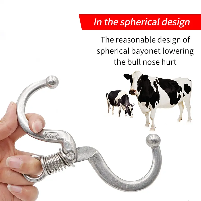 Cattle Nose Rings Stainless Steel Cattle Nose Clamp Bull Cow Spring Nose Farm Animal Supplies Cattle Nose Rings