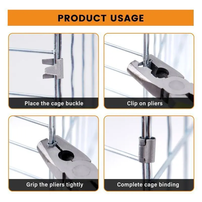 Pet Cage Installation Plier with 600Pcs Cage Fixing Buckle Poultry Cage Fastening Clamp Multi Functional Assembly Hardware Tools