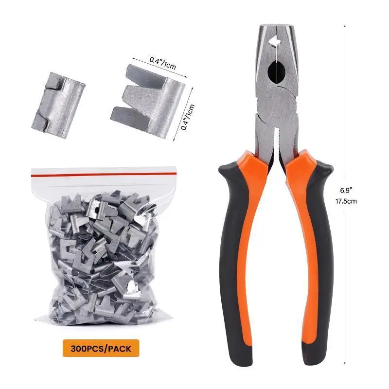 Pet Cage Installation Plier with 600Pcs Cage Fixing Buckle Poultry Cage Fastening Clamp Multi Functional Assembly Hardware Tools