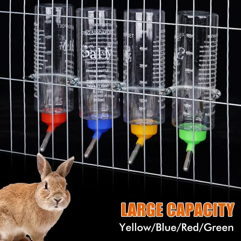 500Ml Rabbit Water Dispenser Hanging Water Bottle Ball Bearing Water Bottle Dispenser Hamster Feeder Hanging On The Pet Cage