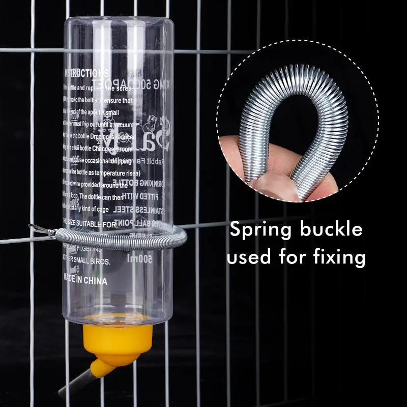 500Ml Rabbit Water Dispenser Hanging Water Bottle Ball Bearing Water Bottle Dispenser Hamster Feeder Hanging On The Pet Cage