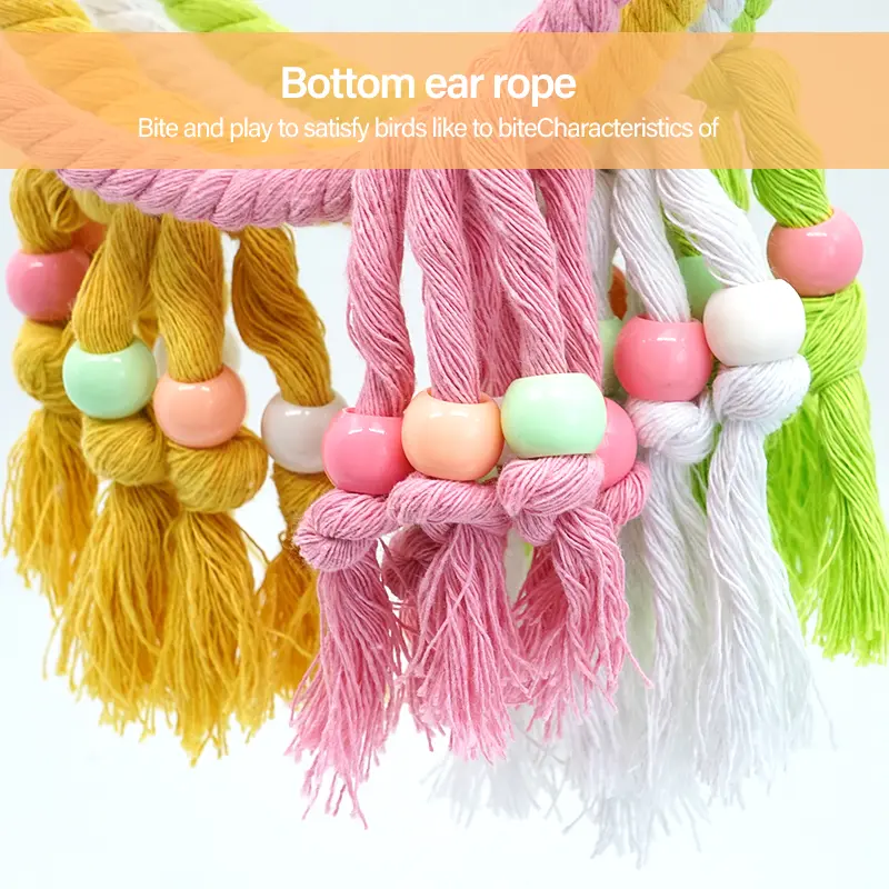 Pet Bird Chewing Toy Cotton Rope Parrot Toy Bite Bridge Bird Tearing Toys Cockatiels Training Hang Swings Birds Cage Supplies