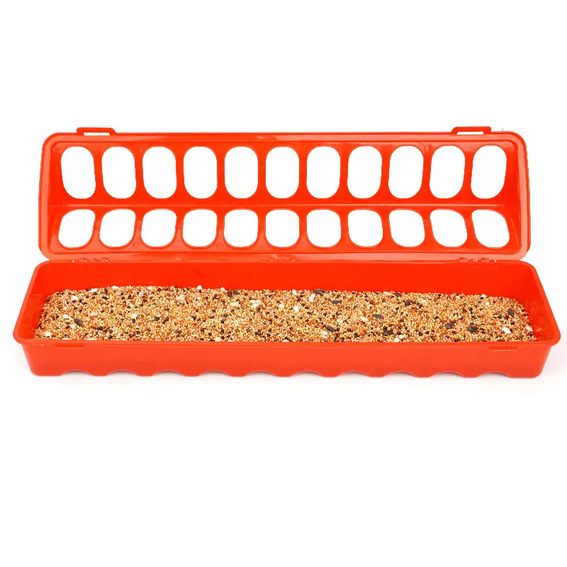 Plastic Flip-Top Poultry Bird Feeder Ground Chicken Feeder Trough Pheasant feeding bucket Quality Chick