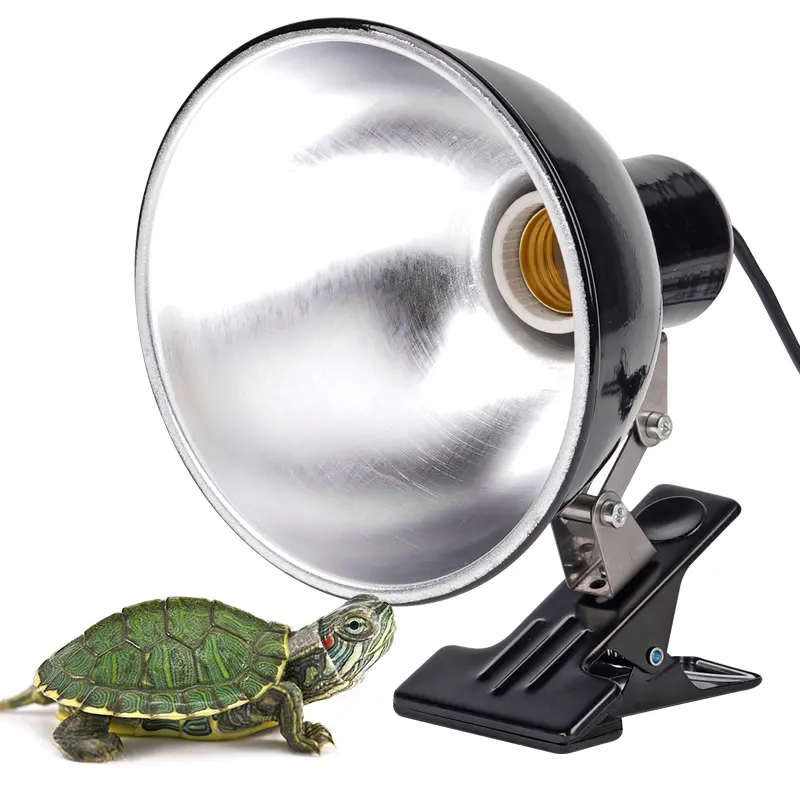 Reptile Lamp Holder with Clip-On Universal Lampshade Reptile Pets Feeding Box Heating Lamp Holder Lizard Turtle Basking Heating