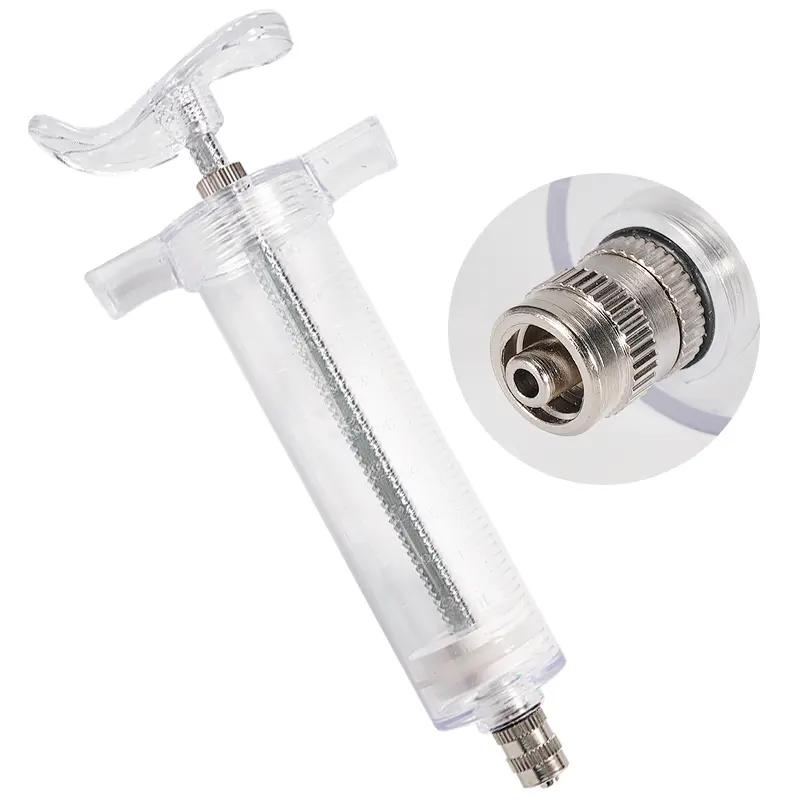 10/20/30/50ml Transparent Syringes Adjustable Dose with 10pcs 304 Stainless Steel Needle Farm Livestock Animal Dispensing Tools
