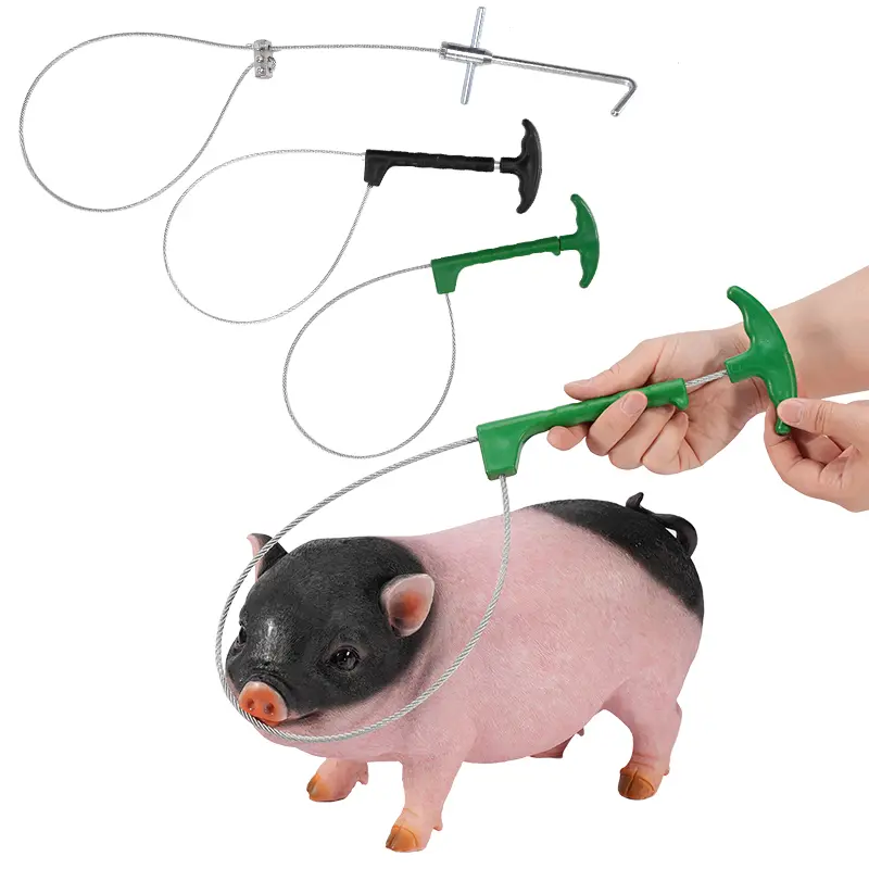 3 Types Stainless Steel Animals Pig Catcher Pole Wire Rope Animal Catch Pole Stretchable Handle Fixed Steel Rope for Sows