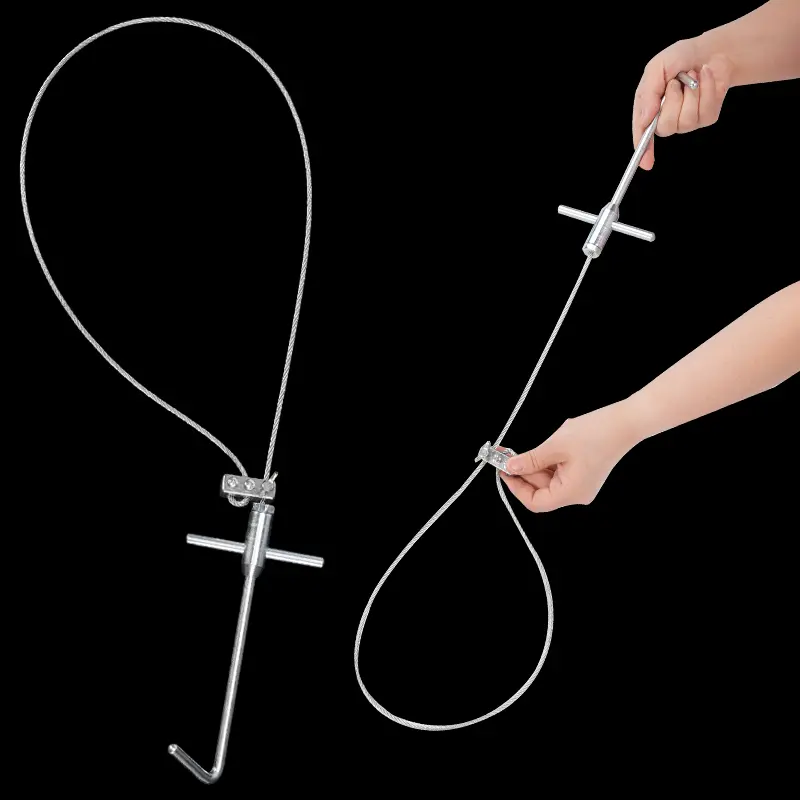 3 Types Stainless Steel Animals Pig Catcher Pole Wire Rope Animal Catch Pole Stretchable Handle Fixed Steel Rope for Sows