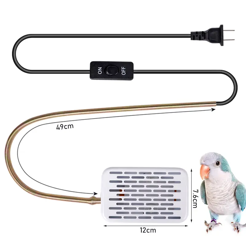 Bird Cage Heater Parrot insulation lamp with Protective Cover Simulated Natural Environment Heat Lamp Anti Bite Warmer Light