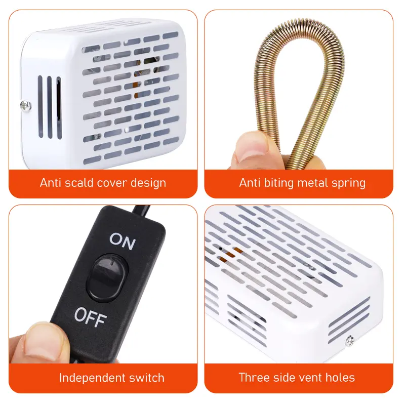Bird Cage Heater Parrot insulation lamp with Protective Cover Simulated Natural Environment Heat Lamp Anti Bite Warmer Light