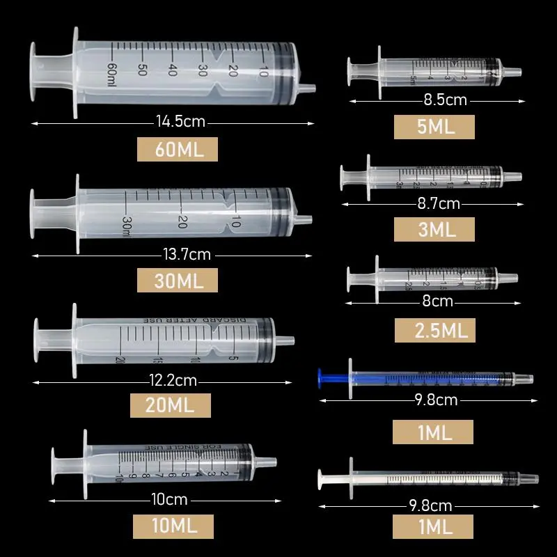 1-60Ml 5Pcs Plastic Veterinary Syringe Without Needles Pet Cub Feeder Breastfeed Tube Individually Packaged Multipurpose Tool