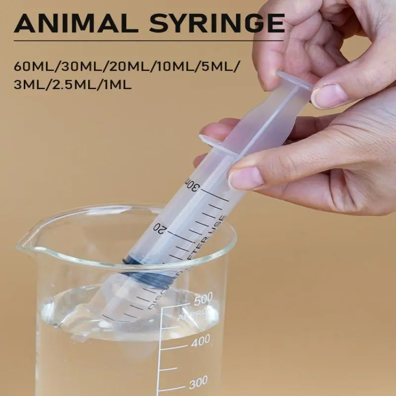 1-60Ml 5Pcs Plastic Veterinary Syringe Without Needles Pet Cub Feeder Breastfeed Tube Individually Packaged Multipurpose Tool