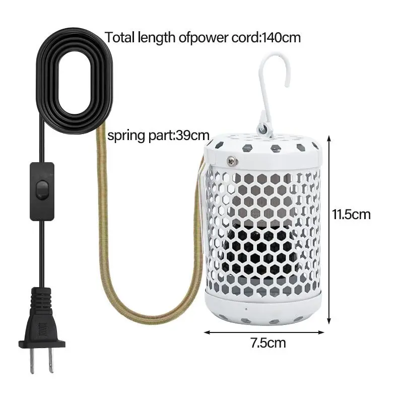 Pet Parrot Heating Lamp Shade Heater Preservation Cage Anti-Bite Anti-Scalding Reptile Warm Lights Accessories Bird Supplies