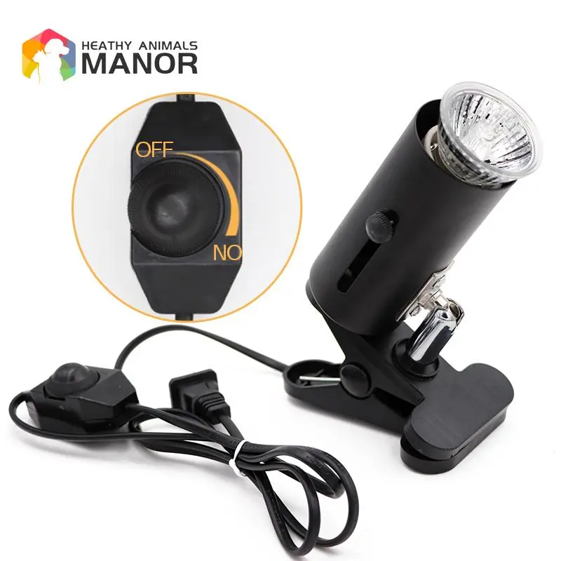 Reptile Lamp Kit with Clip-on Ceramic Light UVA+UVB 3.0 Holder Turtle Basking UV Heating Lamp Set Tortoises Lizard Lighting 220V
