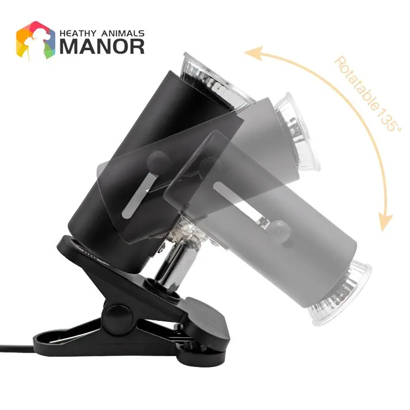 Reptile Lamp Kit with Clip-on Ceramic Light UVA+UVB 3.0 Holder Turtle Basking UV Heating Lamp Set Tortoises Lizard Lighting 220V