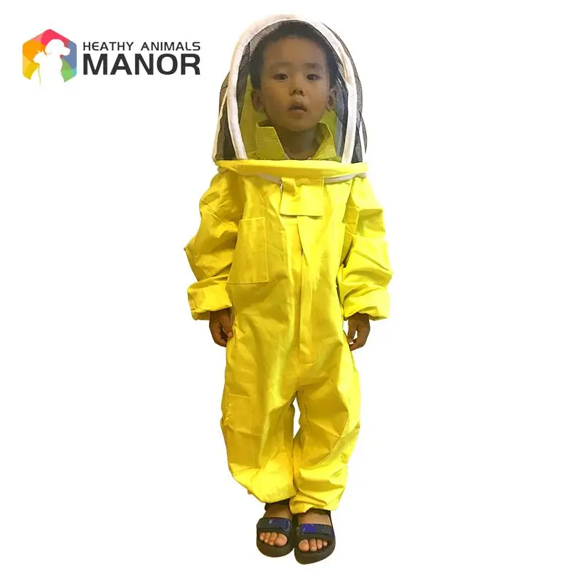 Children Anti-Bee Suit Breathable Suit for Kids Beekeeping Practicekid Beekeeping Clothing Apiculture Equipement + Gloves