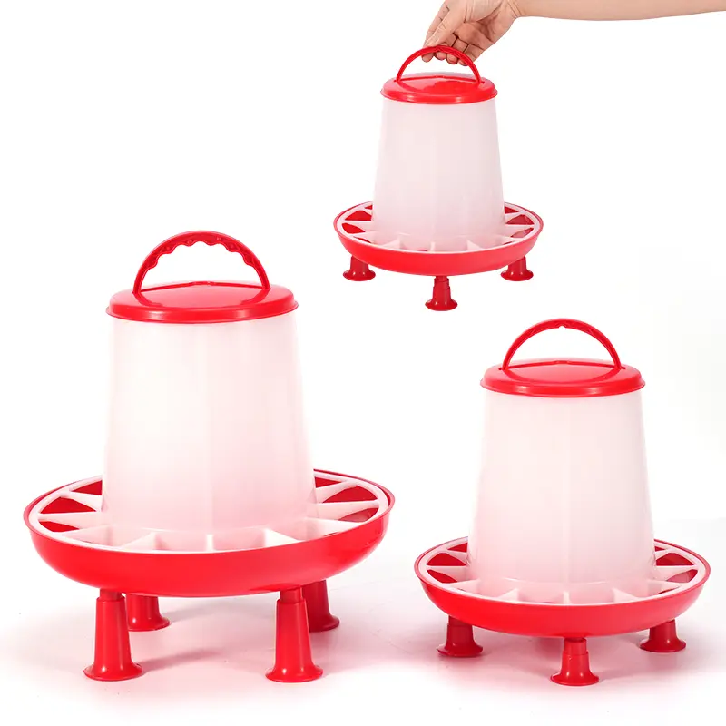 1Set Automatic Chicken Feeder Bucket with Legs Rooster Hen Feeding Device Farm Animal Poultry Quail Pigeon Feeding Supplies