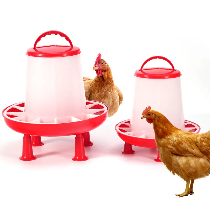 1Set Automatic Chicken Feeder Bucket with Legs Rooster Hen Feeding Device Farm Animal Poultry Quail Pigeon Feeding Supplies