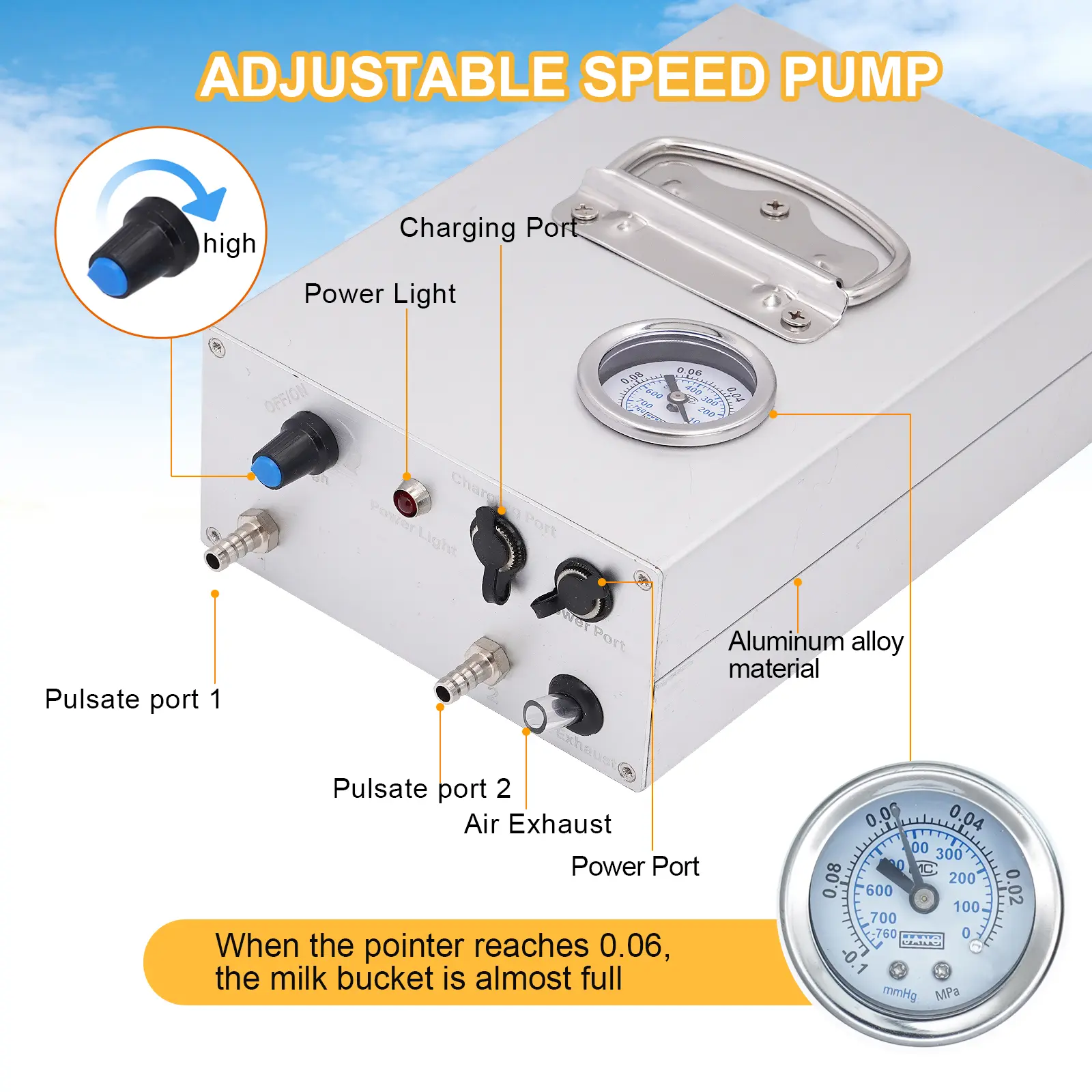 15L Electric Goat Milking Machine 220V Cattle Pulsating Milking Machine Stainless Steel Milker Bucket Vacuum Pump
