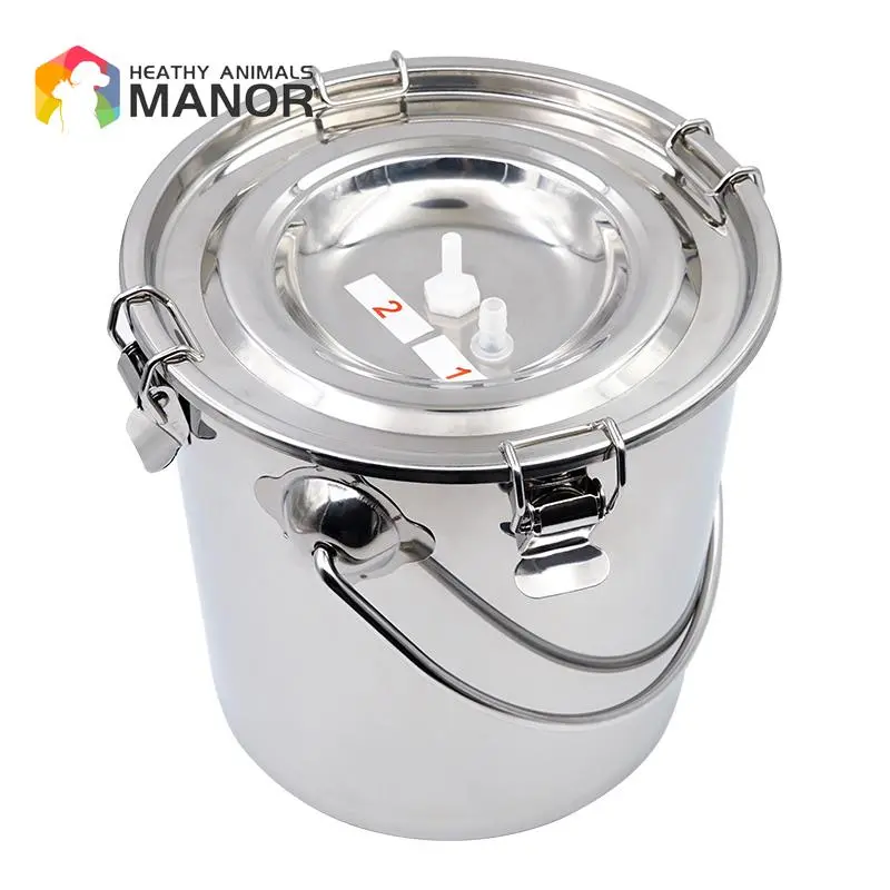 5L Electric Pulsating Milking Machine Stainless Steel Milker Farm Cows Goats Vacuum Pump 220V Pasture Cattle Sheep Milker