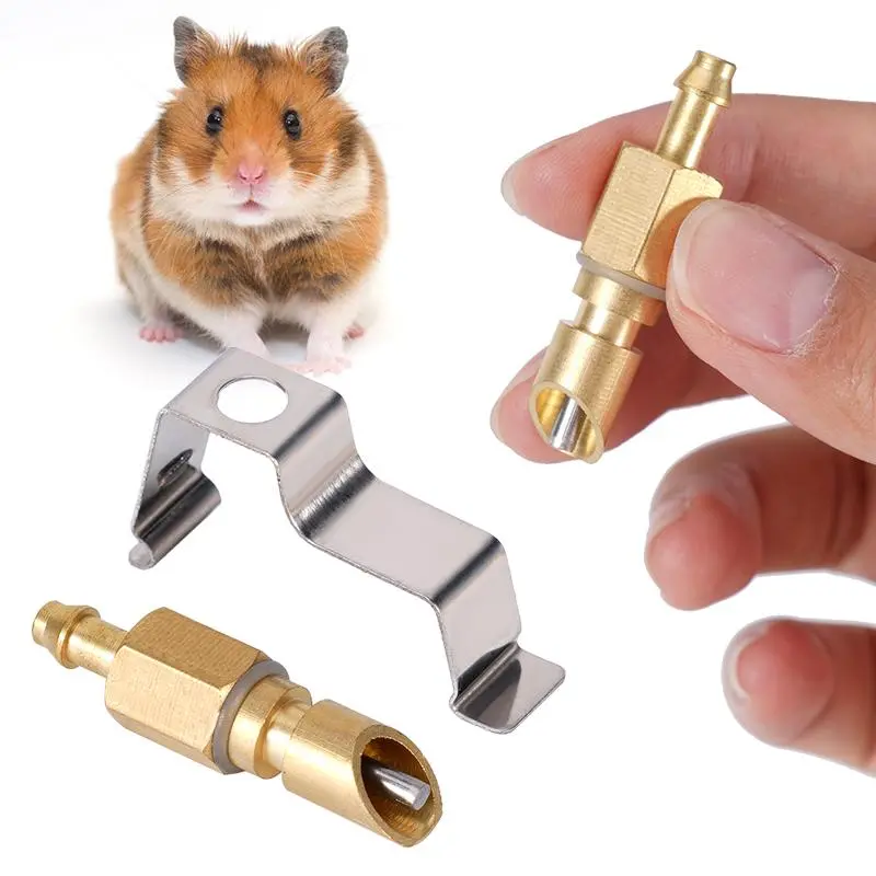 50Pcs Copper Small Animals Nipple Drinker Pet Rodents Mouse Rabbit Rat Automatic Pure Copper Brass Material Nuzzle Spring Feeder
