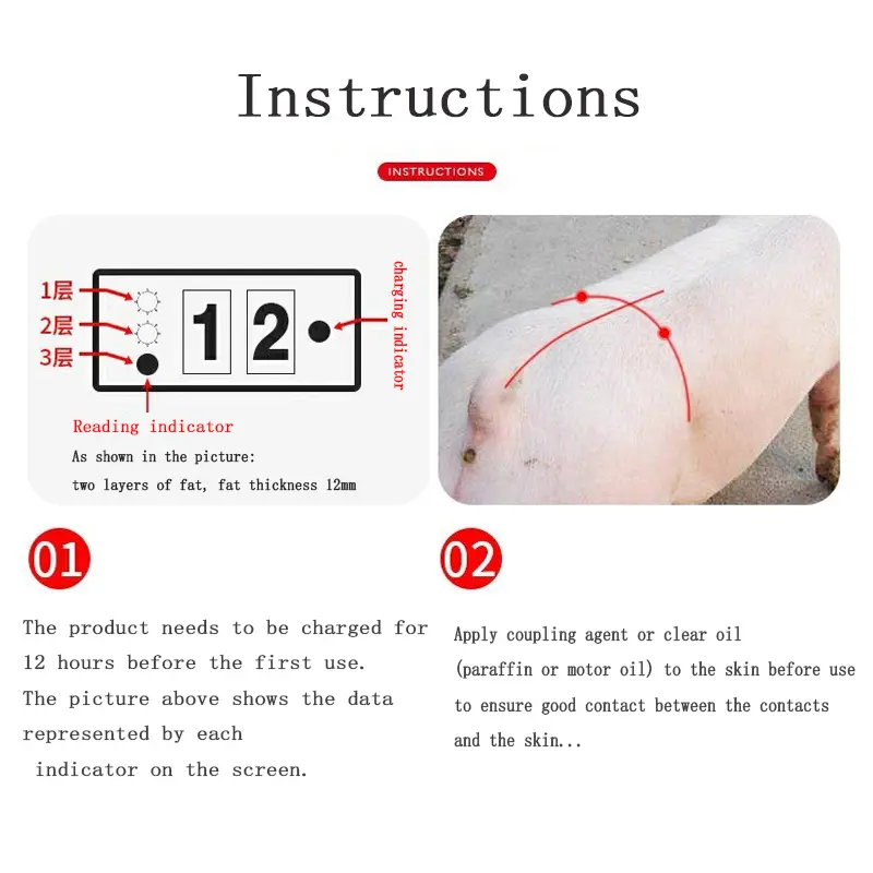 Pig Back Fat Detection Equipment Farm animals Porket Criterion Precise Detector Farming Equipment Livestock Fat Measurement