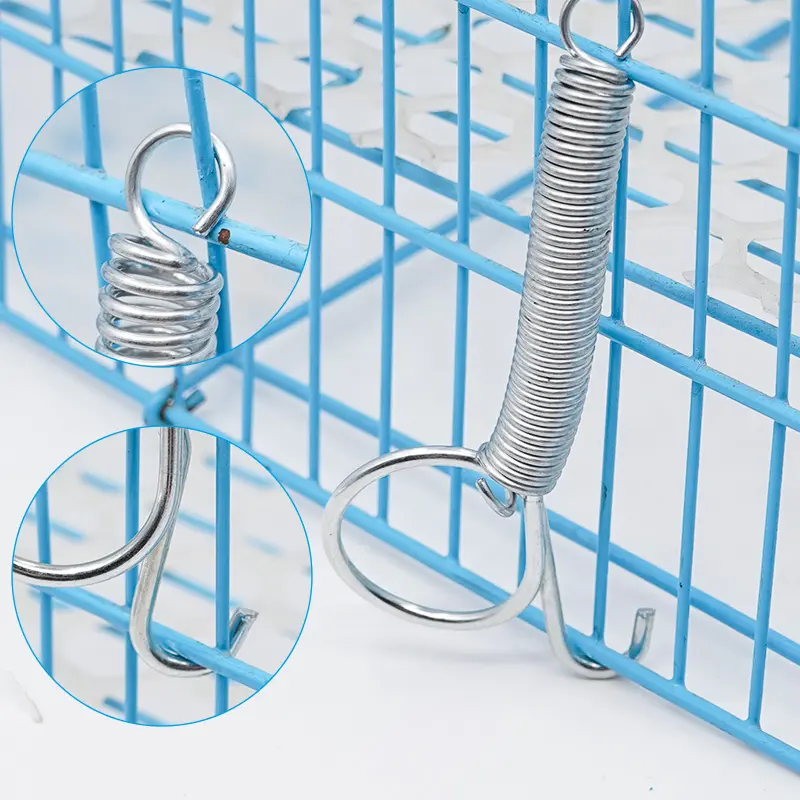 10Pcs Cage Door Spring Hook Metal Spring Hook Sturdy Tension Fixing Spring for Wire Rabbit Bird Hamster Cage Binding Cage Tool