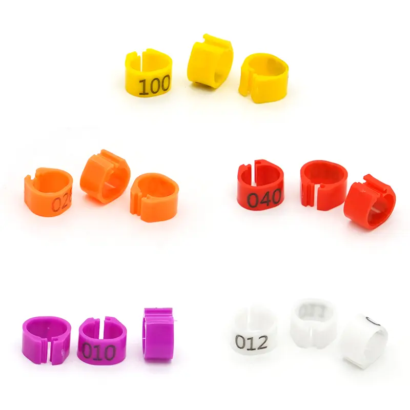 100Pcs New Pigeon Leg Rings Identify Dove Bands 8mm Plastic Parrot Clip Digital Foot Ring Pigeon Training Supply Bird Appliances