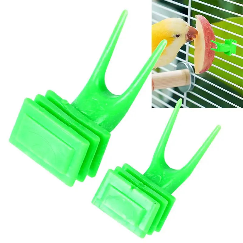 5Pcs Bird Food Holder Bird Parrots Fruit Forks Pet Feeding Accessories Supplies Plastic Food Holder Feeding On Cage Pet Supplies