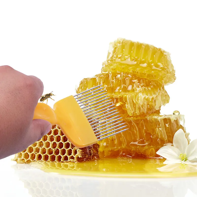 Bee Stainless Steel Honey Forks Beekeeping Tools 18 Pin Straight Needles Uncapping Forks handle HoneyHoney wax cleaning tools