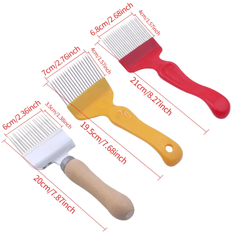 Bee Stainless Steel Honey Forks Beekeeping Tools 18 Pin Straight Needles Uncapping Forks handle HoneyHoney wax cleaning tools