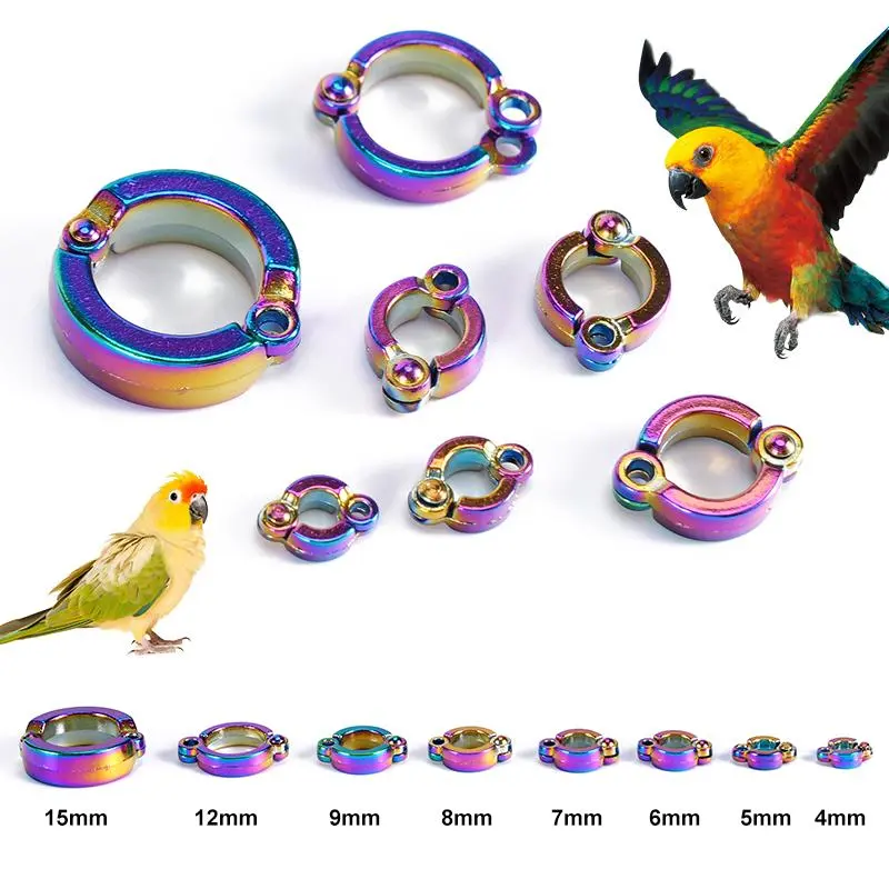4mm-14.5mm Parrot Leg Ring Bird Flying Rope Foot Ring Outdoor Accessories for control bird flying outdoor