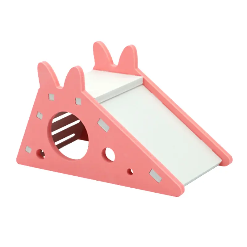 Bird Slide Toy Hamster Hideout House Parrot Cage Accessories Guinea Pig Wooden Cave Slide with Stairs Toy Small Pet Supplies