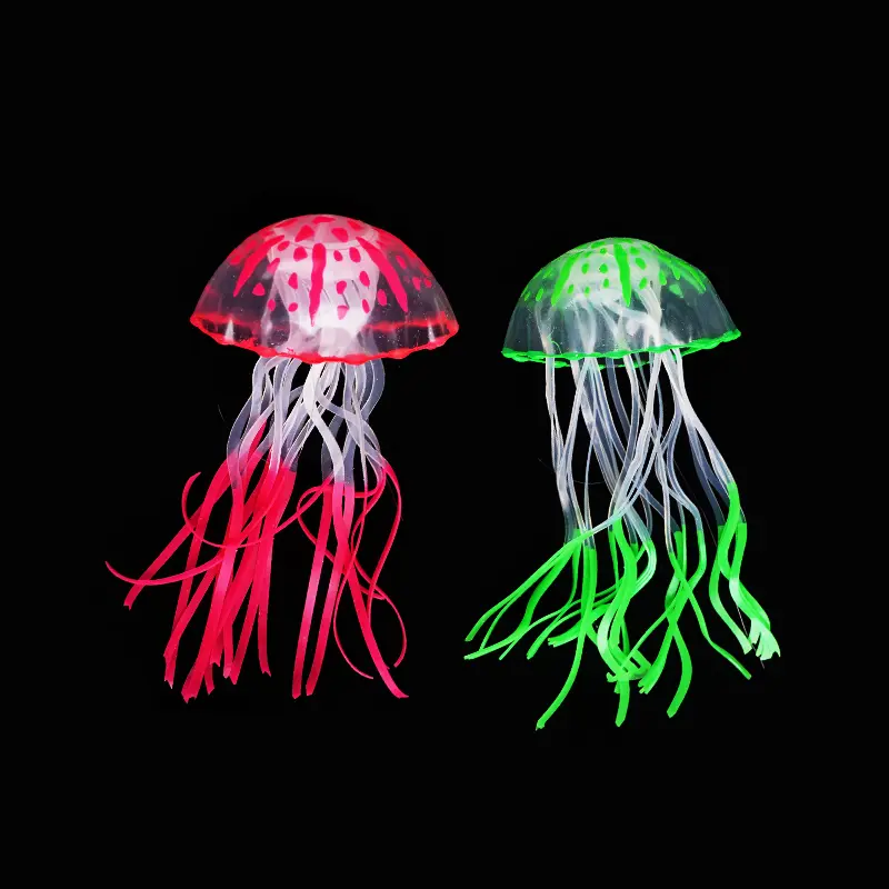 Aquarium Decoration Glowing Silicone Fake Jellyfish Artificial Ornaments Fish Tank Landscaping Decoration Aquarium Accessories