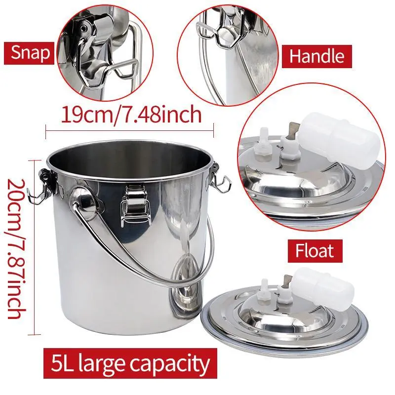 5L Cow Milking Machine Goat Sheep Milking Machine Set/Only Bucket ,Vacuum Pump Milking Supplies Farm Equipment Cow Sheep Milker