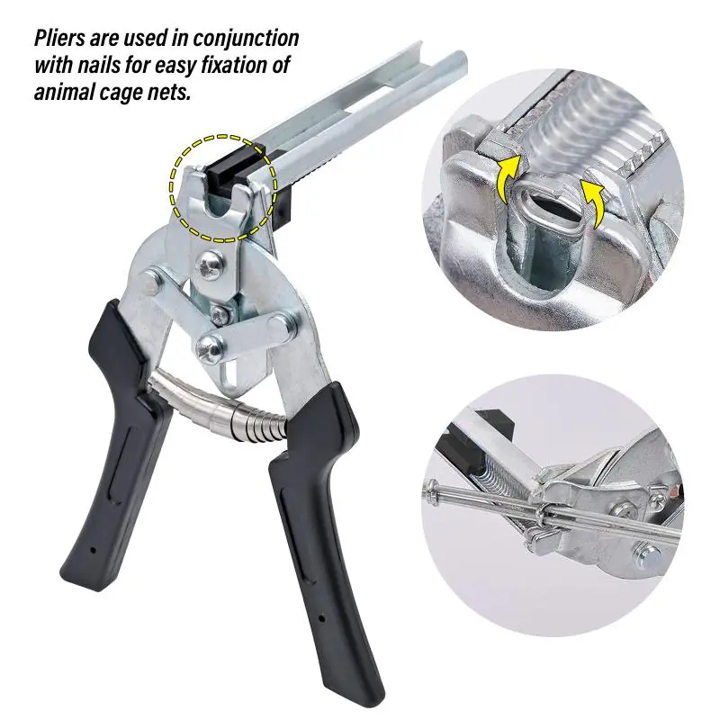 Farm Hog Ring Plier Tool M Clips Staples Chicken Hamster Bird Rabbit Mesh Cage Wire Fencing Caged Clamp Poultry Animal Supplies