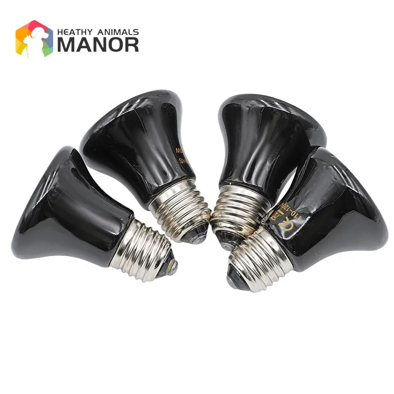 Pet Heating Lamp Lizard Tortoise Spider E27 Far Infrared Ceramic Reptiles Heater Warmer Light Bulb Brooder 25W50W75W100W 60Mm