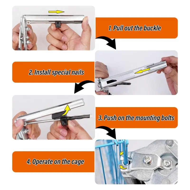 Farm Hog Ring Plier Tool M Clips Staples Chicken Hamster Bird Rabbit Mesh Cage Wire Fencing Caged Clamp Poultry Animal Supplies