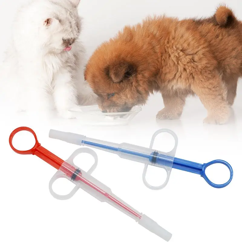Pet Feeding Syringe Pet Drug Tablet Pusher Cats Dogs Medicine Water Syringes Feeder Supplies Can Clip Pills Cats Dogs Pet Feeder