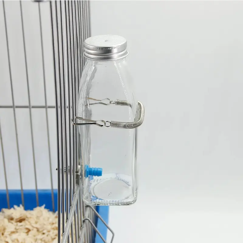 20pcs Pet Bird Cage Replacement Springs with 2 Clips Stainless Steel Spring Fastening Water Drinking Bottle for Rabbit Hamster